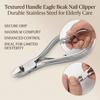 Textured Handle Eagle Beak Nail Clipper Durable Stainless Steel for Elderly Care