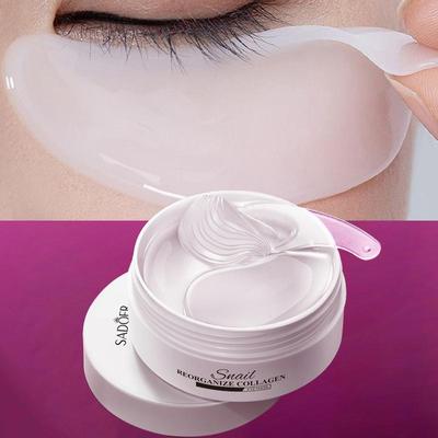Гипоаллергенная маска для глаз Snail Reorganize Collagen Eye Mask, обогащенная глицерином, увлажняющая для всех типов кожи, 30 пар/флакон