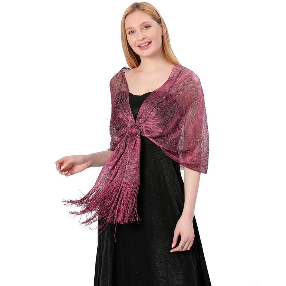 Свадебная вечеринка Блестящий металлический шарф Подружка невесты Леди Накидка Накидки Модные блестящие шали