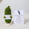Positive Crochet Potato Doll with Card Handmade Knitted Emotional Support Hug Pocket Cucumber Ornament Room Decor Christmas Gift