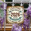 2D Flat 1pc, Retro 2026 Birthday Aluminum Hanging Plaque, Vintage "Legends Were Born in 2026" Metal Wall Sign, Funny Aged Perfectly Wall Art Decor