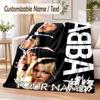 Custom Text Flannel Blanket ABBA Print Warm Cozy Blanket Home Sofa Bedding