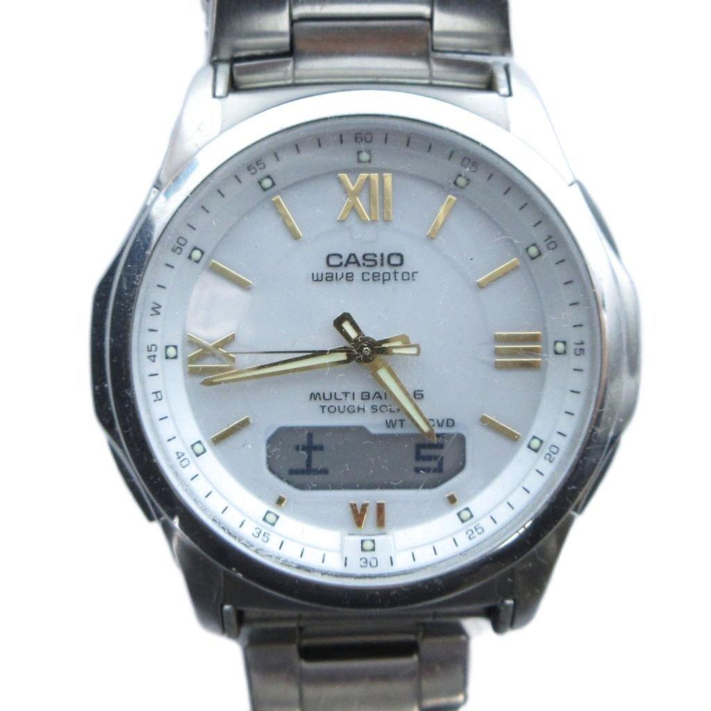 Casio Мужские часы WAVE CEPTOR Solar с серебристым корпусом WVA-M630, Аналогово-цифровые, Календарь, Цветные. (GY18 /MQ)