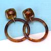 Suijue Day Acrylic Round Leopard Print Earrings Geometric Acetic Acid Version Star Earrings Of The Same Style, Earrings For Women