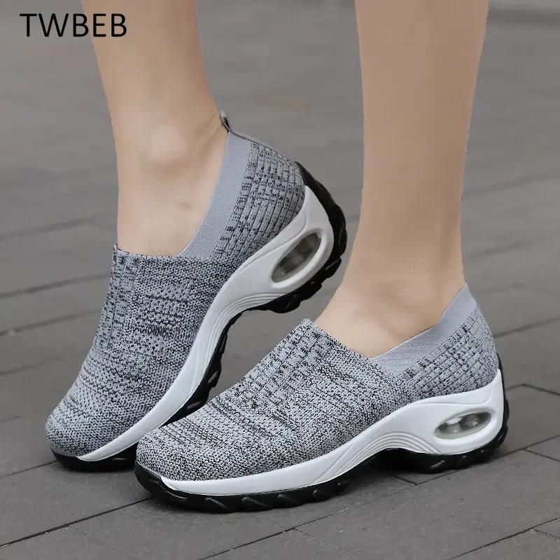 Женские туфли для ходьбы Slip-On, ортопедические, диабетические, женские, на платформе, мюли, легкие, сетчатые, на танкетке, женские кроссовки