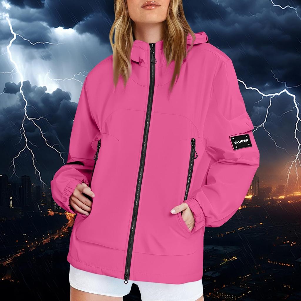 Женский однотонный худи с длинным рукавом для улицы, ветрозащитная и водонепроницаемая тонкая куртка