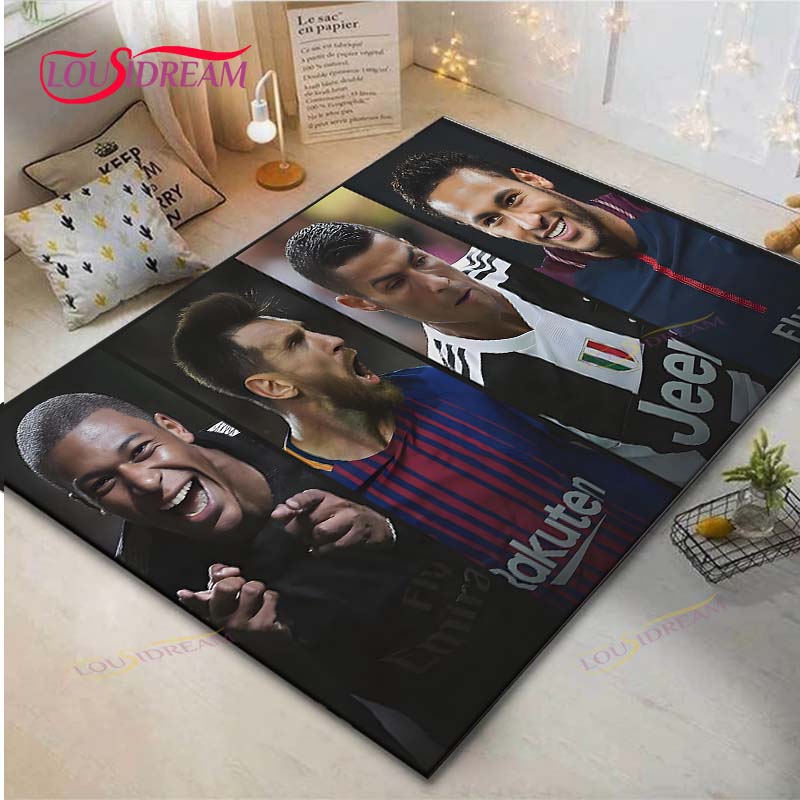 Криштиану Роналду--Месси-Неймар Ковер с принтом Гостиная Противоскользящий ковер Детская спальня Коврики Игровой ковер Большой ковер Декор