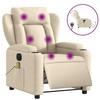 VidaXL Fauteuil inclinable de massage électrique crème tissu 3204479