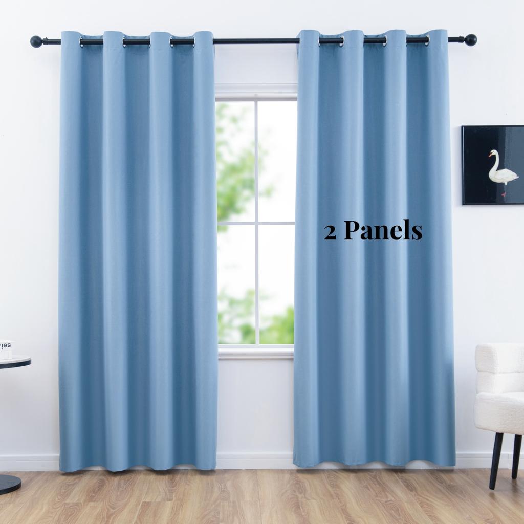 2panels Modern 100% Blackout Solid Curtains, Privacy Curtains for Living Room, Bedroom, Kitchen, Prevent Ultraviolet Rays Draps
