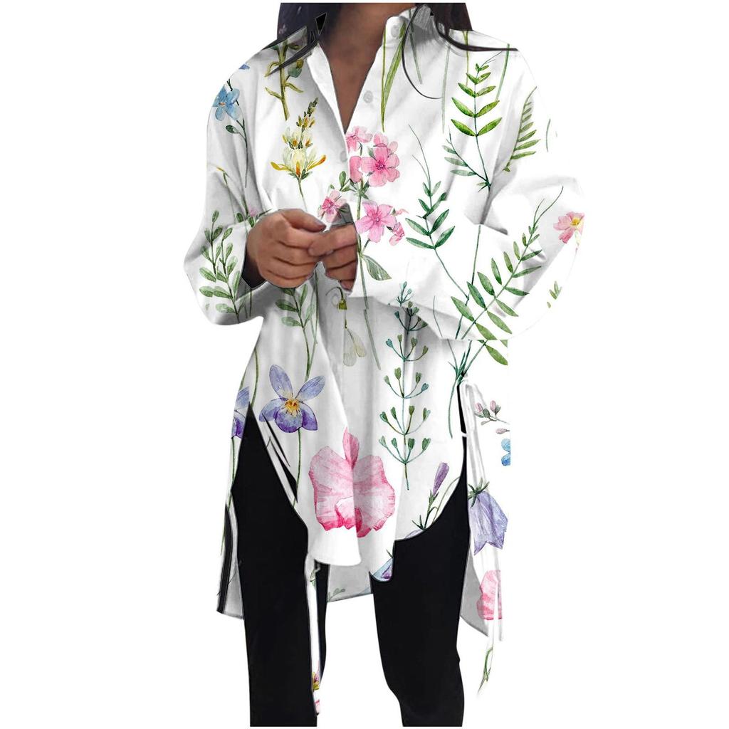 GMXIA Свободная утягивающая рубашка на шнуровке с короткой передней частью и длинной спиной