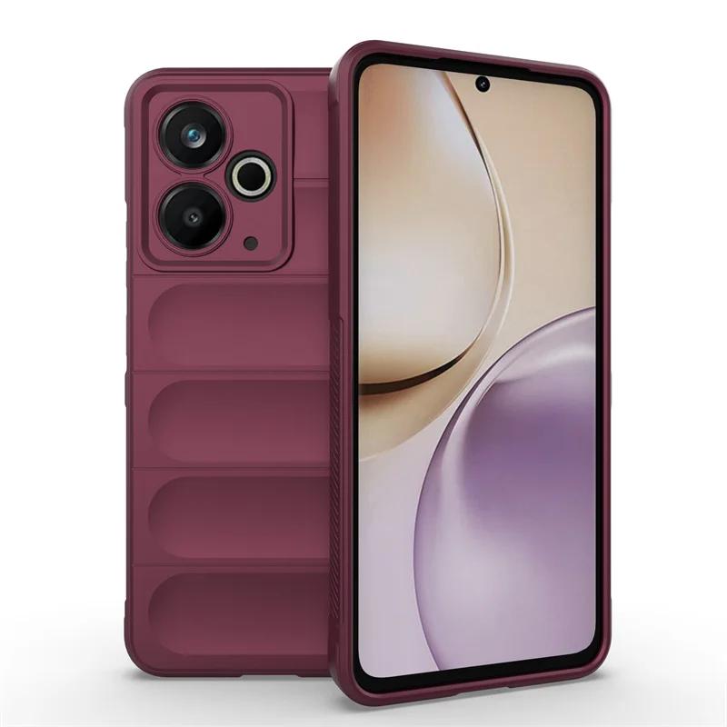 Гибкий силиконовый противоударный чехол с ощущением кожи для Realme 14 5G Realme 14T Защитная крышка Задняя панель Fundas Coque