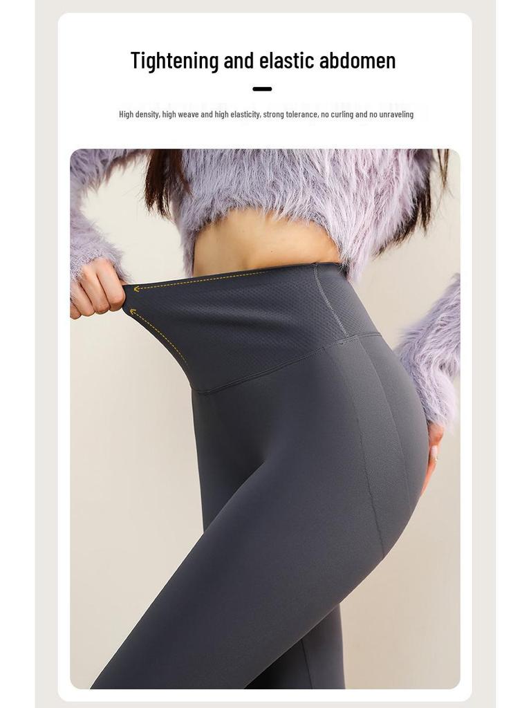 Женские брюки-шарк с флисовой подкладкой: 2024 Утепленные леггинсы для йоги толстого черного золота для осени/зимы