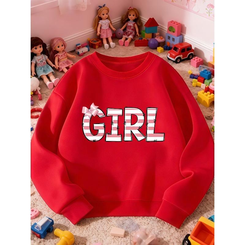 European sizes Kid's Round Neck Sweatshirt/Bow/Heart/Casual Hoodie/Sports Events/Soccer/Music/Letters/Fashionable Random Print Top