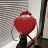Ретро-сумка в форме сердца, симпатичная, модная, через плечо, сумка-мессенджер, однотонная, для девочек, новая, для шопинга