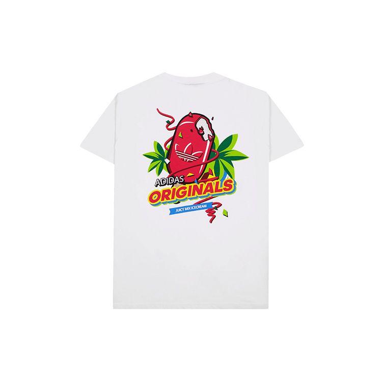 adidas Originals Bodega Popsicle Футболка с короткими рукавами и принтом на спине, мужские топы, белые ED7062