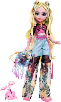 Mattel Монстр Хай Лагуна Блю Кукла Сет: Сетчатая футболка, Брюки-карго, Питомец Neptuna 11 дюймов Импорт из Японии Оригинал Нераспакованный