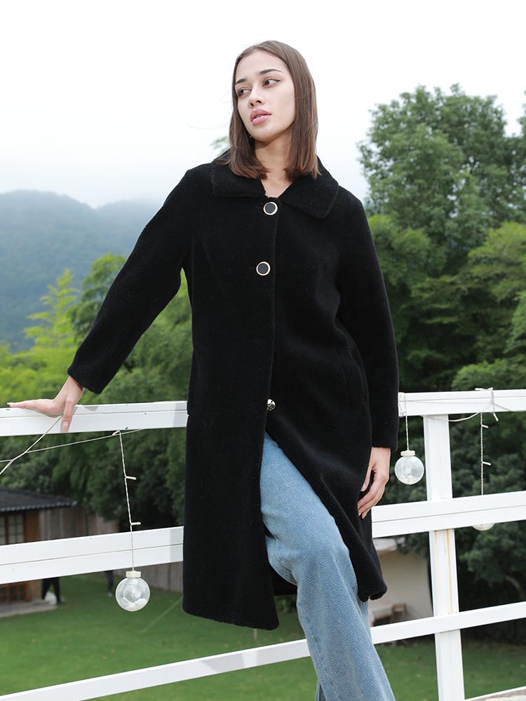 Женская одежда из зернистой плюшевой шерсти, осенне-зимнее теплое пальто из высококачественного искусственного меха