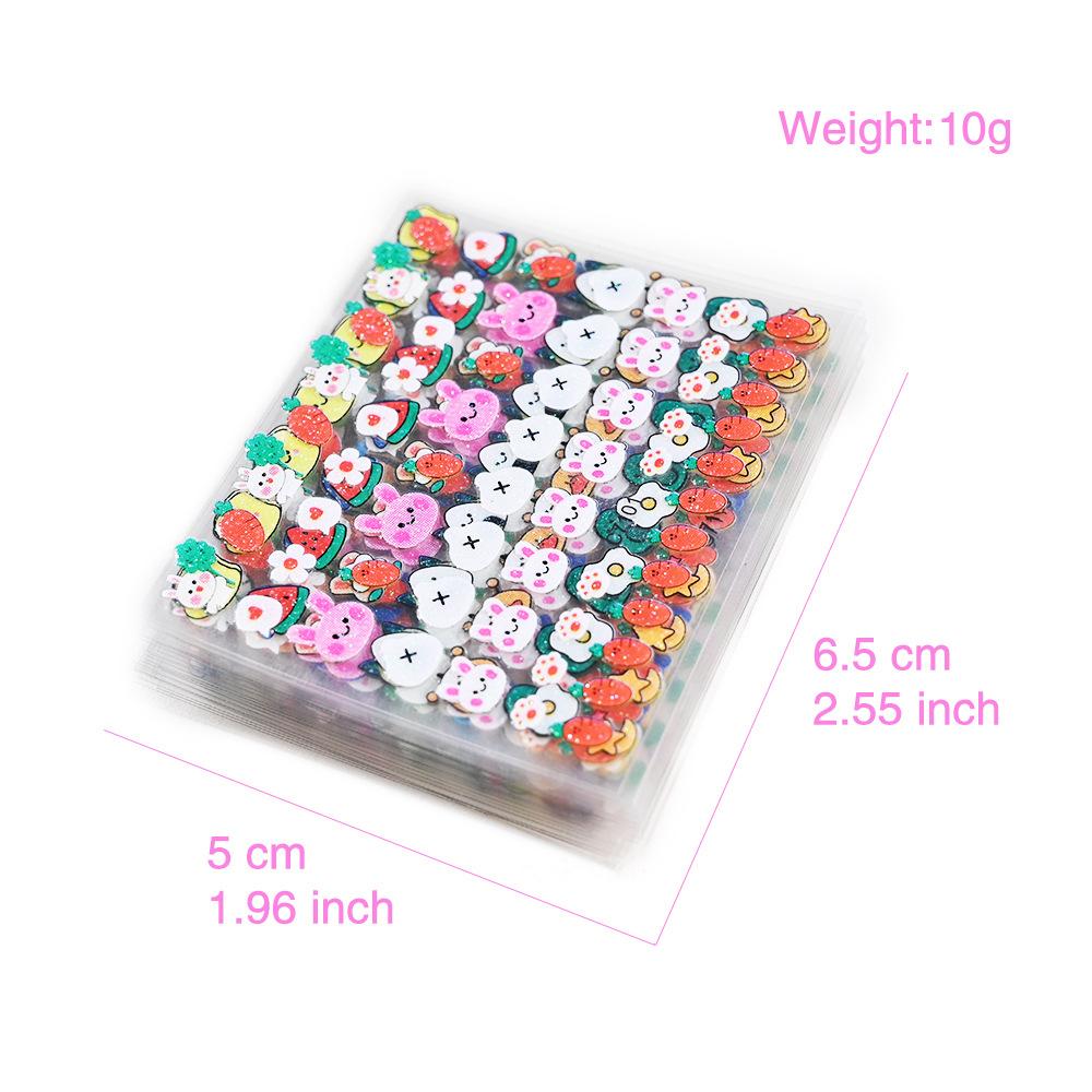 Glitter Rabbit Children'S Nail Stickers Cute Cartoon Piglet Kindergarten Children'S Reward Stickers Half Pack Set