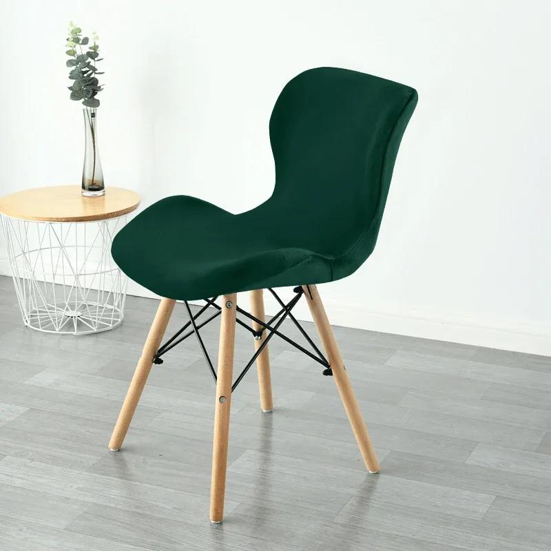 1 шт. Мягкий бархатный чехол для стула, изогнутые чехлы для обеденных сидений, чехол для стула, чехол для барного стула Funda Silla Asiento, чехол для сиденья для кухни