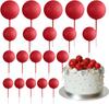 20 Pcs Mini Balloon Cake Topper Decorations with Gold Balls On Sticks - Cake Picks for Birthday, Wedding, and Party Decorations