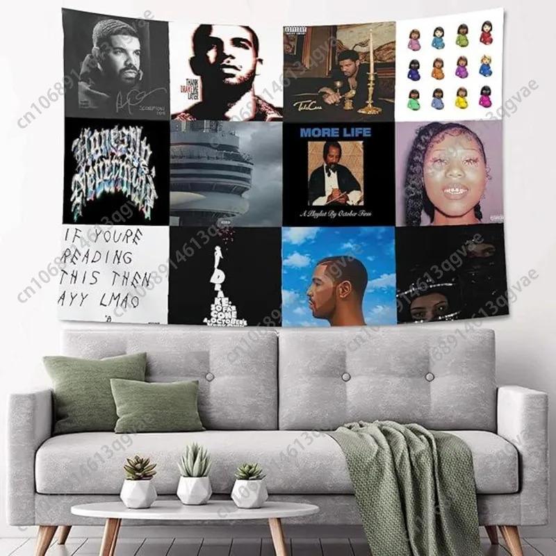 Drake Album Cover Tapestry, Vibrant Music Poster Wall Art for Living Room, Bedroom, Dorm Retro Vintage Room Decor Gift