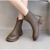 New Style Popular Autumn Winter Ankle Boots Women Luxury Retro Round Toe Fashionable Boots Female Low Heels Platform Shoes Boots