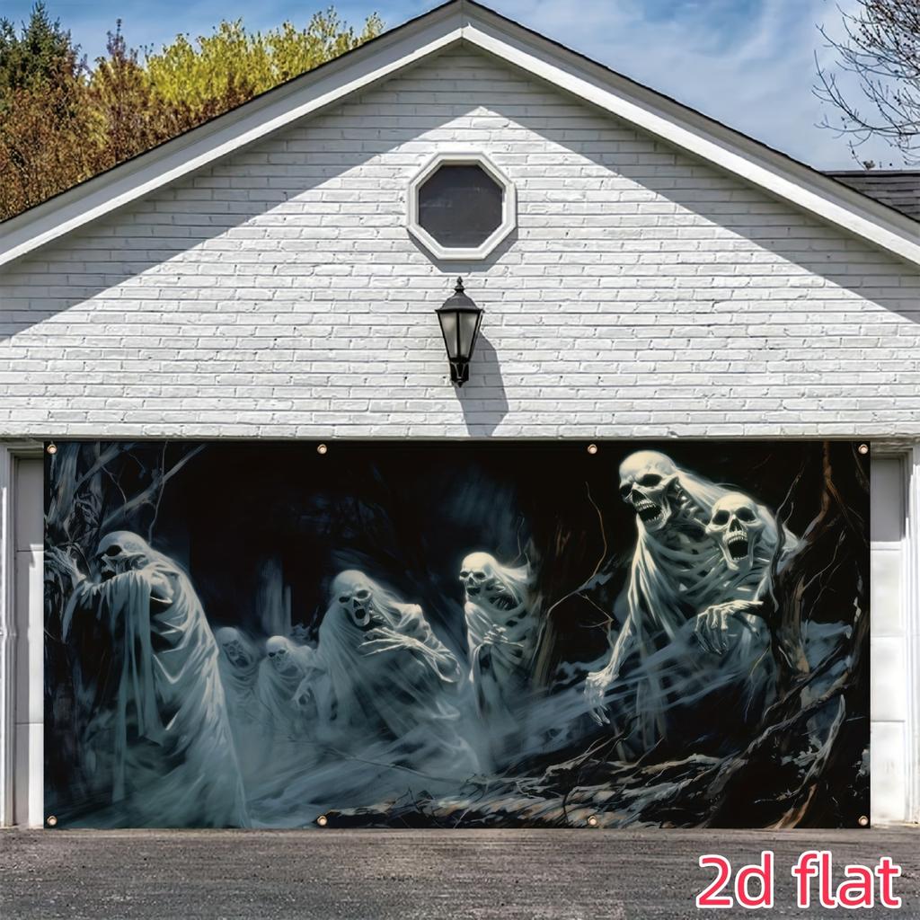 1pc [Ghostly Charm] Halloween Ghost House Decoration in Dead Wood Ruins Banner | Durable and Multi functional