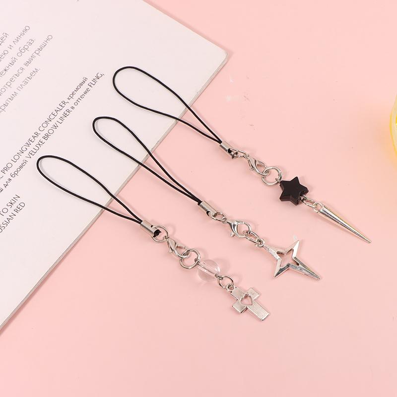 Подвеска-бабочка со звездой и крестом, ремешок для телефона для девочек, минималистичный декор для сотового телефона Y2K