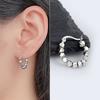P1255W Silver S925 Cube Slit Ring Piercing Silver Earrings (1 Pair)