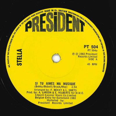 7-дюймовая пластинка STELLA MASON - Si Tu Aimes Ma Musique... PTZ504 President Recor 1982 UK Pop Б/у