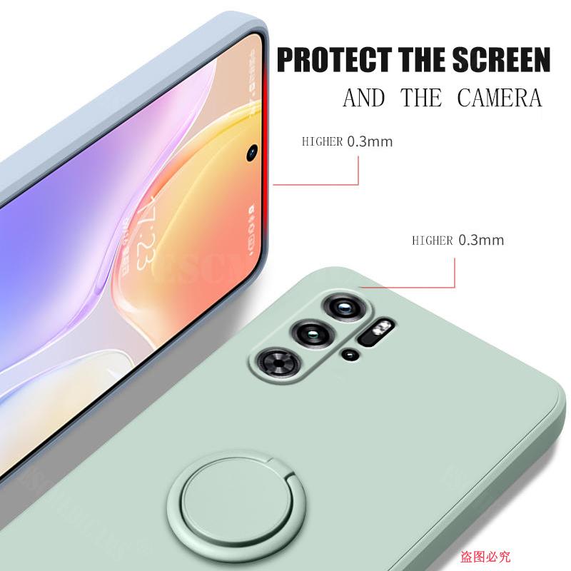 Чехол для ZTE Nubia Red Magic 9 Pro Finger Ring Stand Holder Liquid Slicone Cover RedMagic 9 Proplus Solid Camera Lens Soft Funda