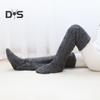 1 Pair Winter Floor Socks Thickened Coral Fleece High-tube Double Warmth Protects Knee Joints Anti-slip Long Socks Holiday Gift Warm Leg Socks