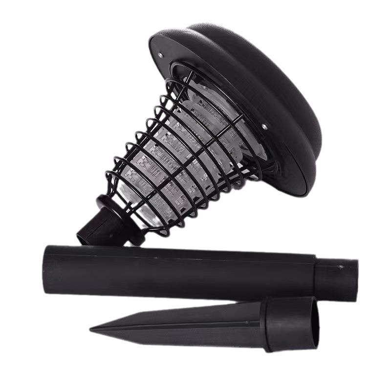Solar Outdoor Mosquito Killer Lamp - Round Plastic Trap & Lawn Light with Mosquito Repellent Night Illumination