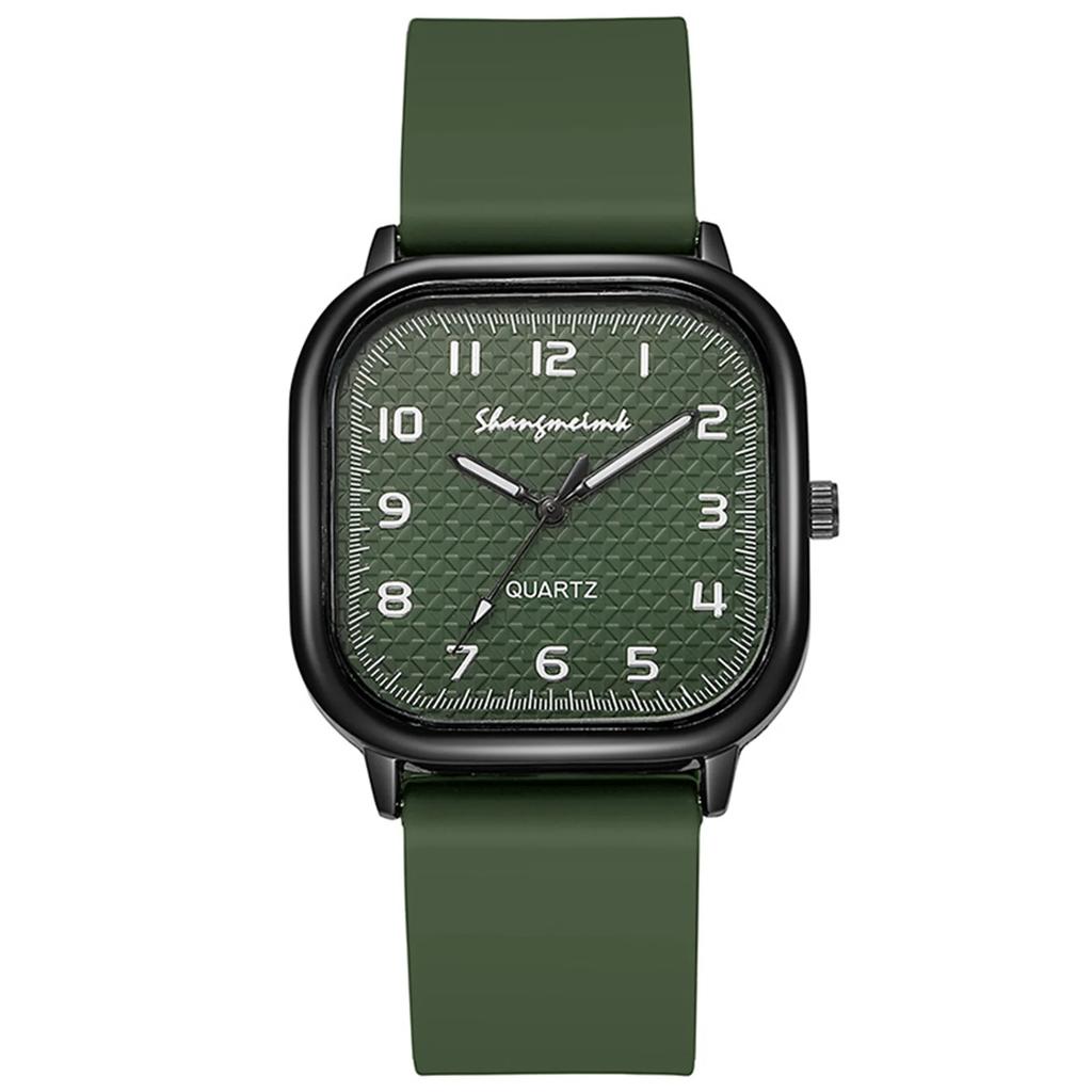 1 шт. - Модные женские часы с римским циферблатом, квадратные кварцевые часы, повседневные наручные часы с силиконовым ремешком