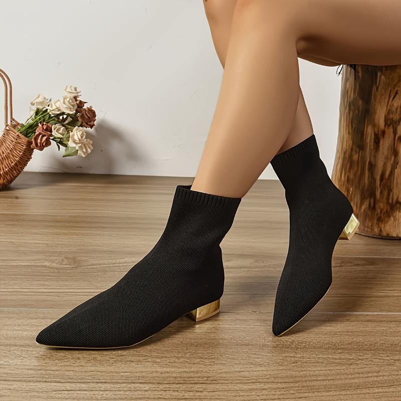 Французские Эластичные Ботильоны Новые Осень Зима 2025 Остроносые Flyweave Дышащие Нескользящие Узкие Носки Сапоги