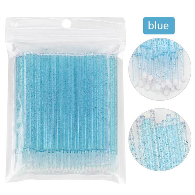 100 Pcs Disposable Crystal Microbrush Individual Lash Removing Swab Micro Brush For Women Eyelash Extension Makeup Brush Tools