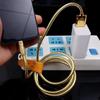 Золотой роскошный металлический кабель для передачи данных Type C USB сверхбыстрый зарядный шнур для Samsung Xiaomi Oppo Vivo мобильный телефон быстрая зарядка