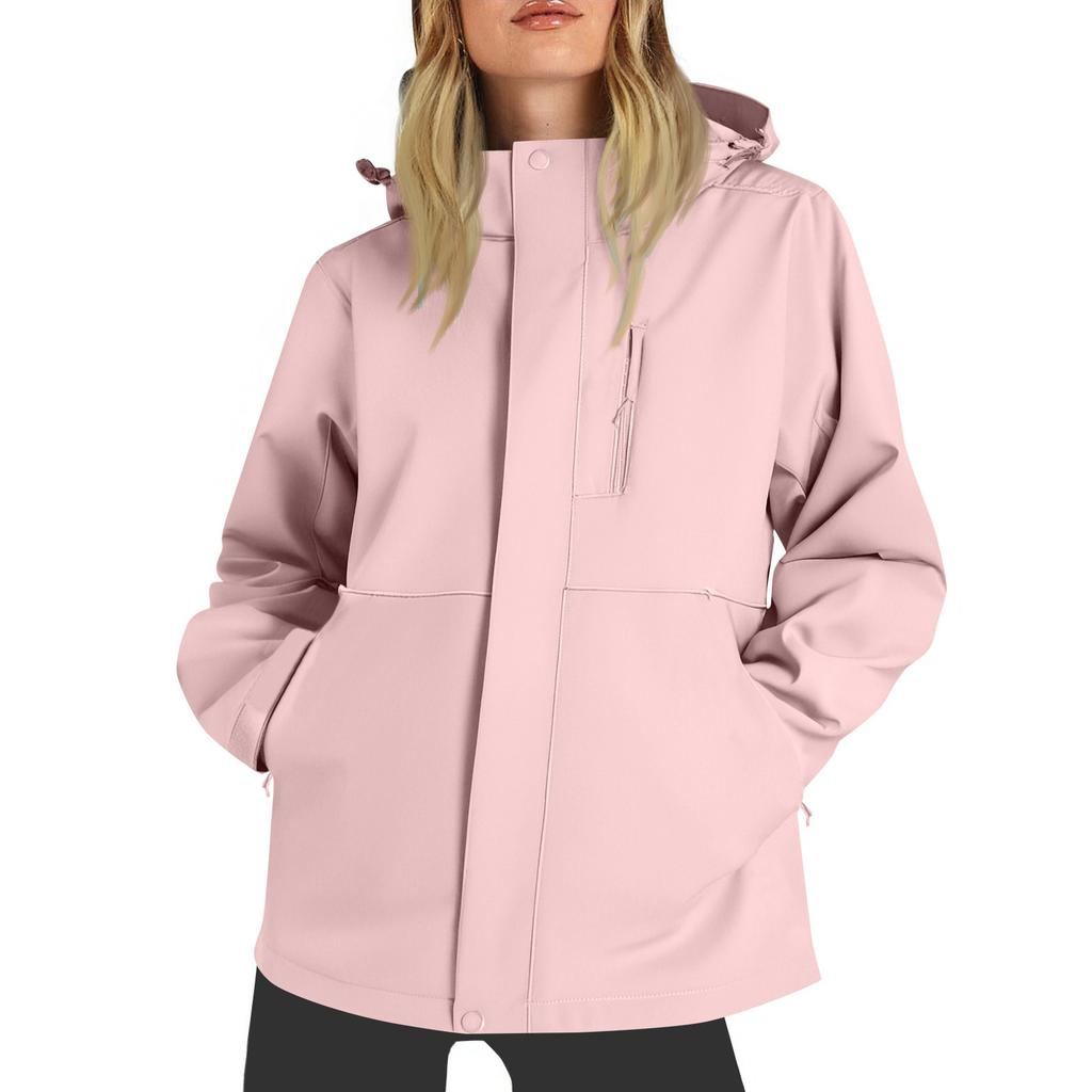 Женская однотонная полосатая дождевик на открытом воздухе плюс водонепроницаемый плащ с капюшоном ветрозащитный