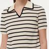 GOELIA Spring Tencel Lapel Striped Pullover