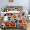 3D Skull Bedding Set Halloween Bats Duvet Cover Skull Polyester Comforter Cover Set Double King Queen Kids Polyester Quilt Cover