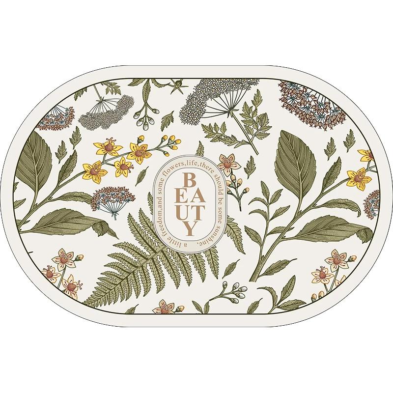 Bathroom Floor Mat Absorbent Quick-Drying Diatom Mud Non-Slip Shower Room Toilet Floor Mat Easy to Care Bathroom Toilet Mat