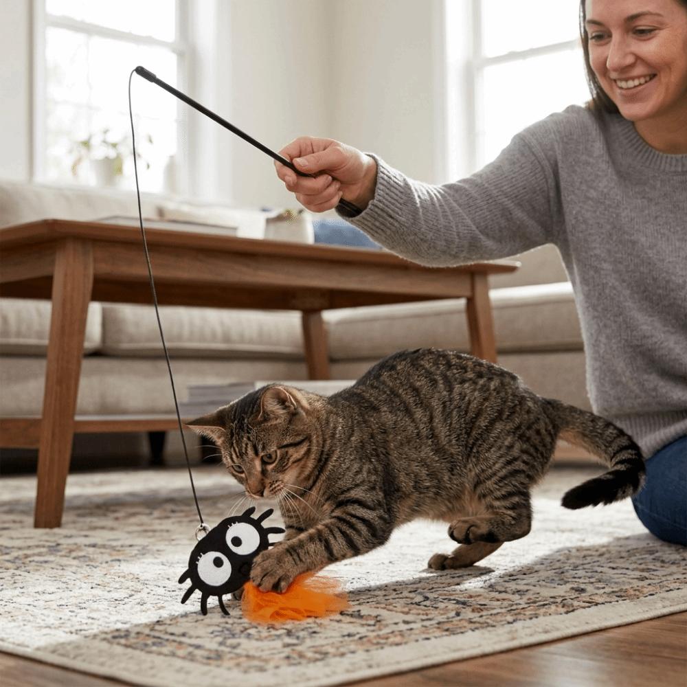 3Pcs Halloween Style Halloween Cat Wand Toy Funny Cat Toy Pole Halloween Cat Toys Pet Supplies