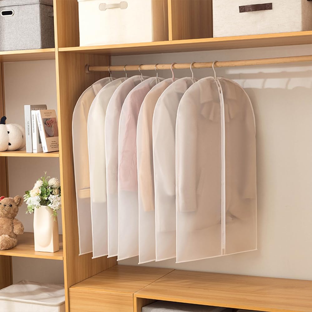 5 Clothing Protector Covers 60x80cm Dust-Resistant Transparent with Zipper Washable Moisture-Resistant Mold-Resistant Short Bags