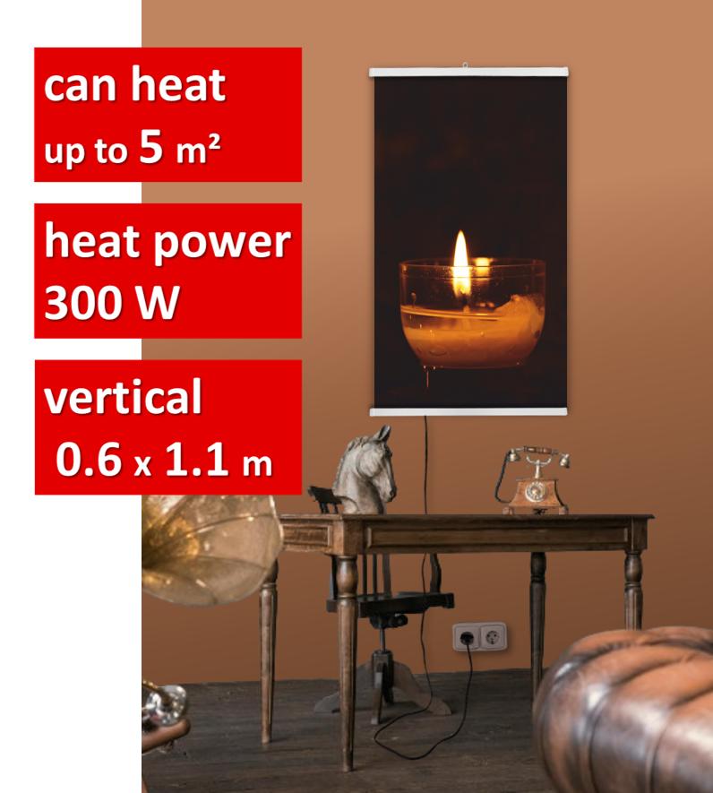 Картина-обогреватель "Свеча ночью" на пленке Monocrystal 105x60 см 300 Вт