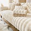 Super Soft Rabbit Plush Sofa Mat Anti-slip Thicken Couch Cushion for Living Room Winter Warm L Shaped Universal Sofa Slipcovers