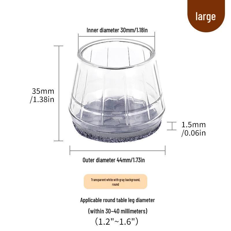 Силиконовые накладки на ножки стульев с фетровыми накладками - Защита мебели и снижение шума