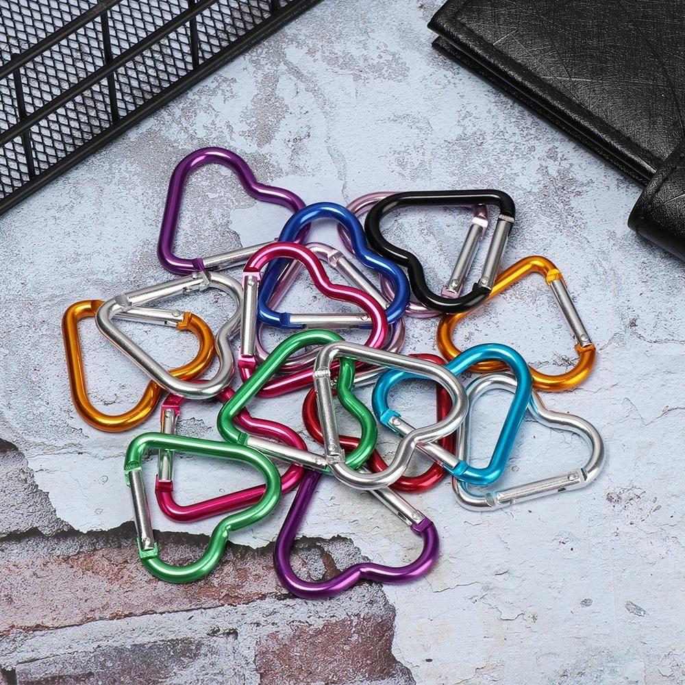 Hanging Outdoor Camping Tool Aluminum Carabiner Heart-shaped Buckles Keyring Hook Keychain Clip
