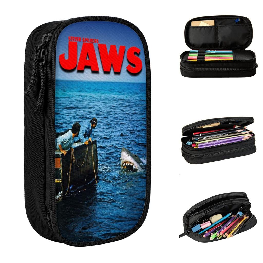 Jaws Th Anniversary Pencil Case Pen Bags Girl Boy Large Storage Students School Gift Pencilcases