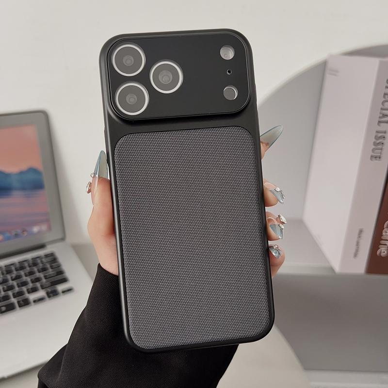 Однотонный чехол для телефона с магнитом и текстурой плетения для iPhone 17 17Pro Max 16 15 14 13 12, всесторонний, с защитой камеры, для беспроводной зарядки