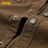 Jeep Мужская рабочая рубашка с длинным рукавом из стираного хлопка